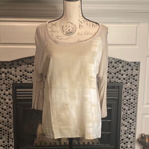 Calvin Klein beige tones beautiful blouse, size medium